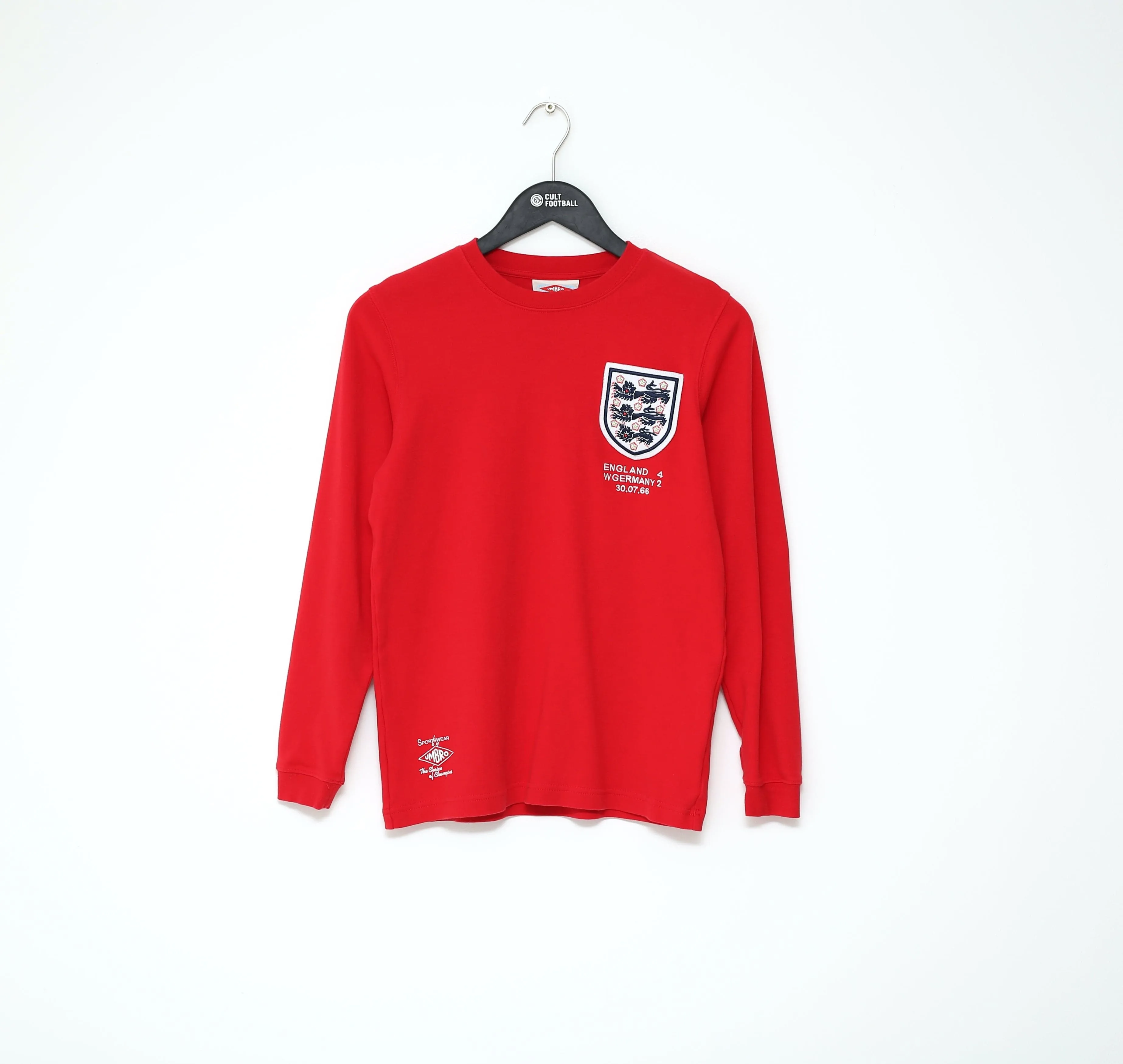 1966 Bobby MOORE #6 England Vintage Umbro Away LS Football Shirt (S) West Ham