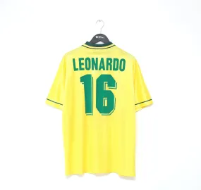 1994/97 LEONARDO #16 Brazil Umbro WC USA 94 Home Football Shirt (XL) AC Milan