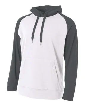 A4 N4234 Color Block Tech Fleece Hoodie - White Graphite