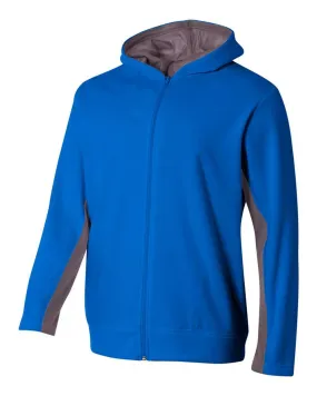 A4 NB4251 Youth Full Zip Color Block Fleece Hoodie - Royal Graphite