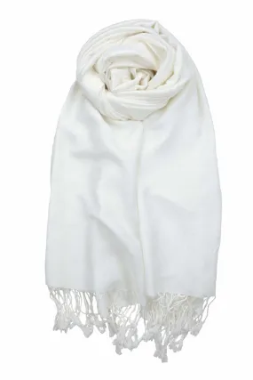 Achillea White Jacquard Pashmina Scarf