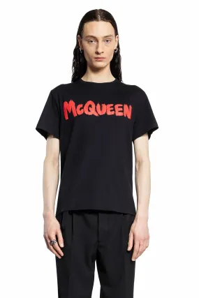 ALEXANDER MCQUEEN MAN BLACK T-SHIRTS & TANK TOPS