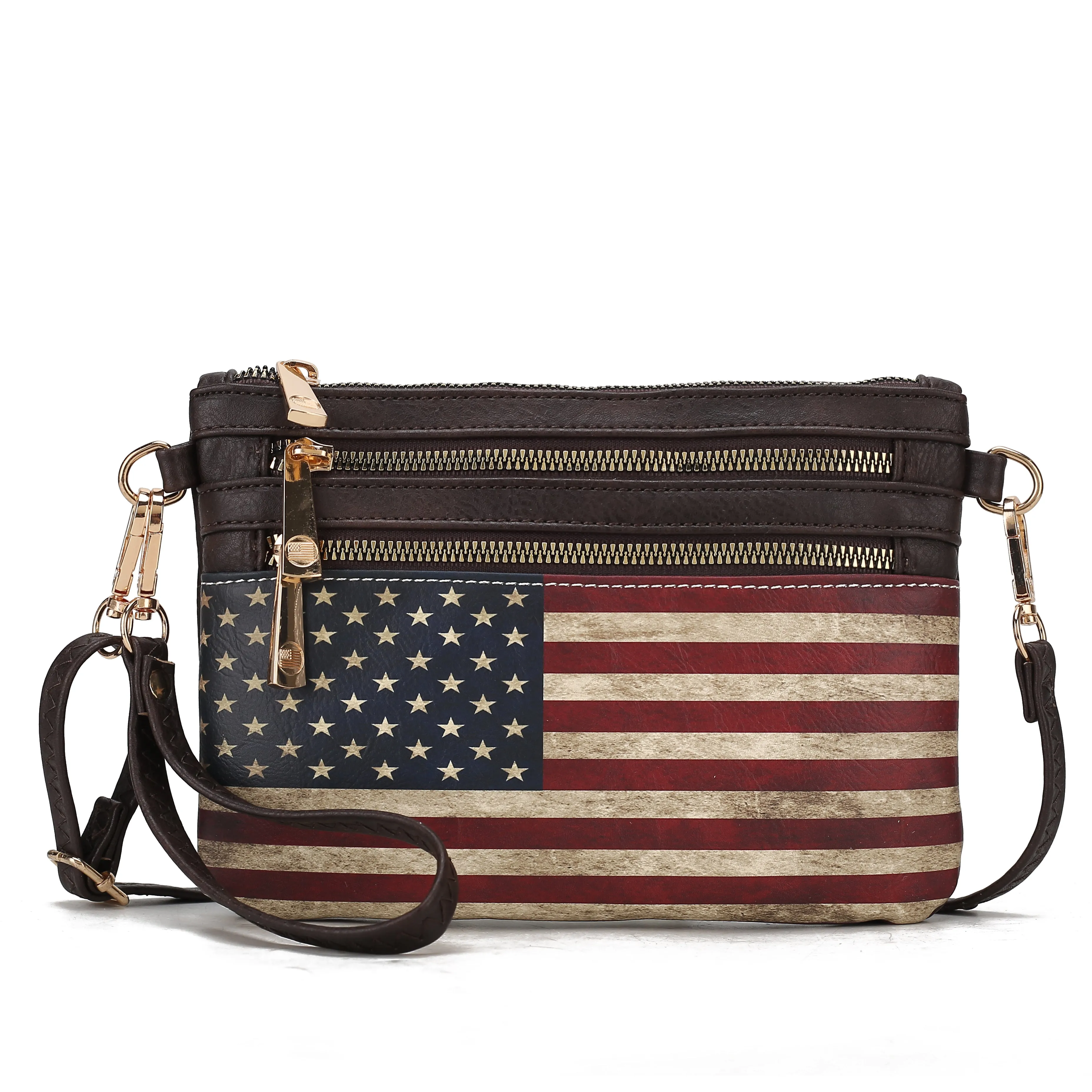 Alisson Printed Flag Crossbody Bag