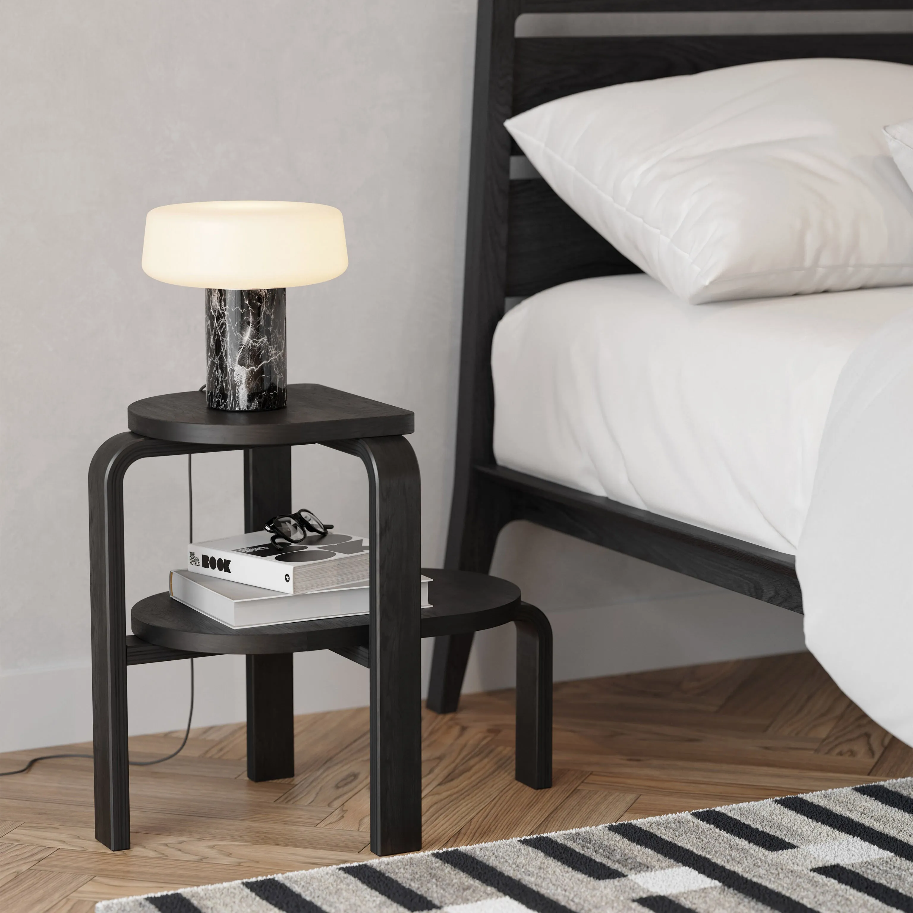 Altura Step Stool & Side Table - Black