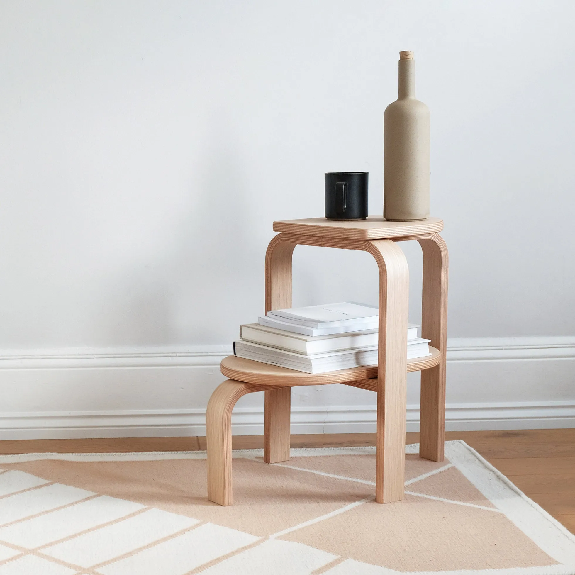 Altura Step Stool & Side Table - Oak