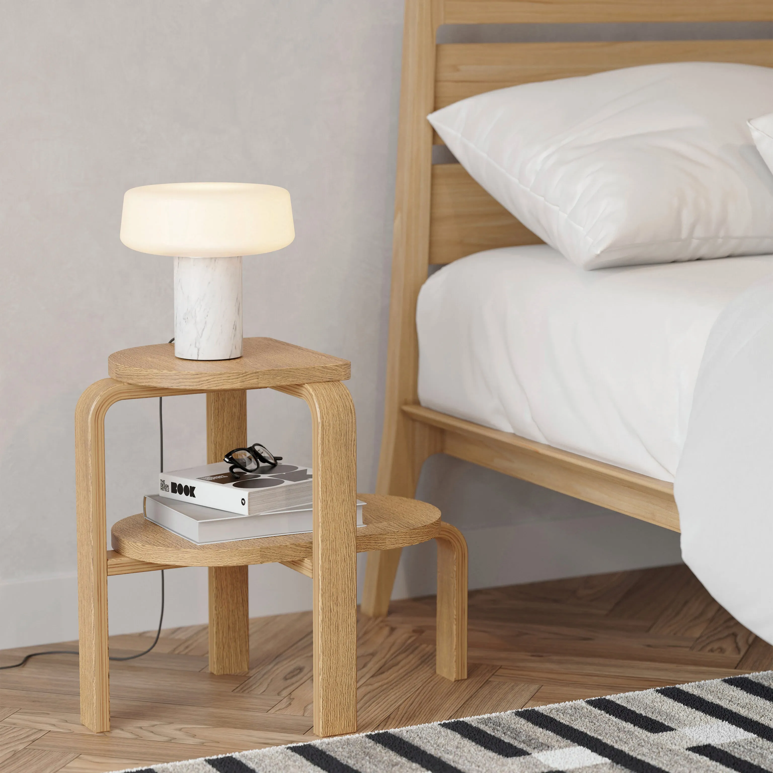 Altura Step Stool & Side Table - Oak