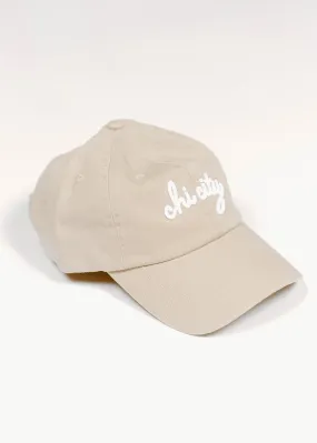 Chi City Cursive Dad Hat - Khaki