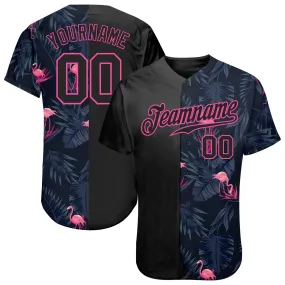 Custom 3D Pattern Design Flamingo Authentic Baseball Jersey