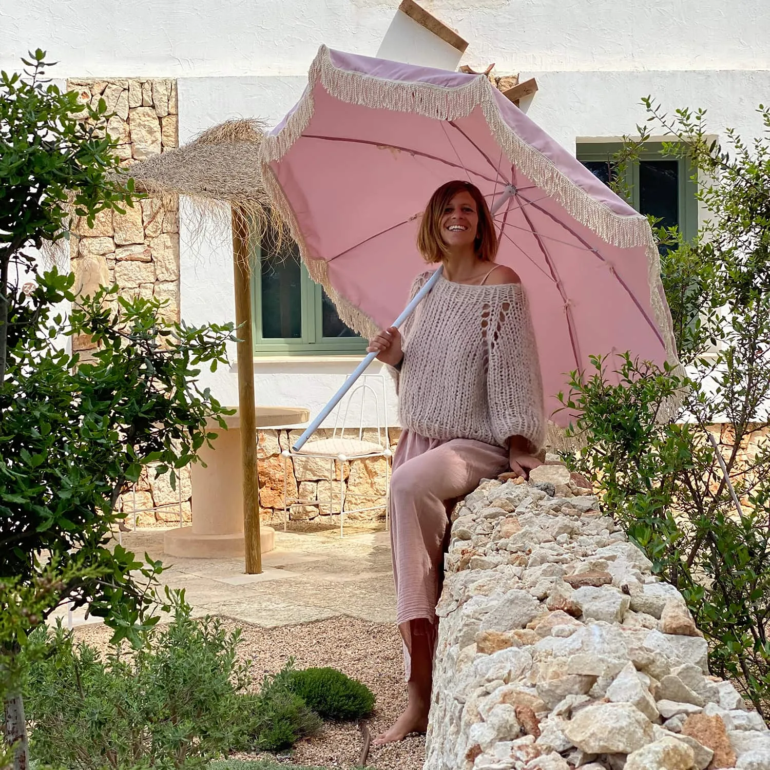 Ibiza Beach Umbrella - S007 Dusty Pink